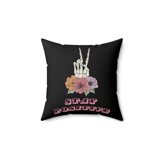 Skeleton Hand Affirmation Pillow - Snark & Serenity