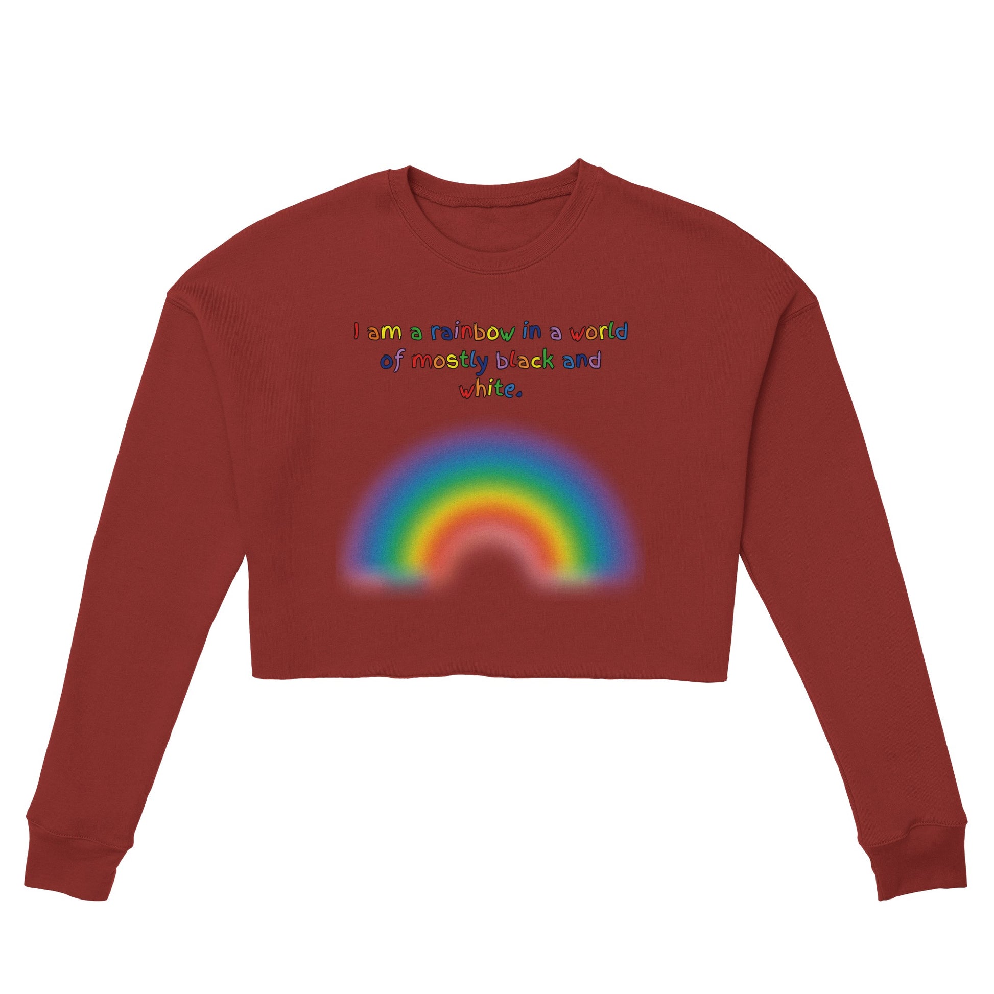 Cropped Crewneck Rainbow Affirmation Hoodie - Snark & Serenity